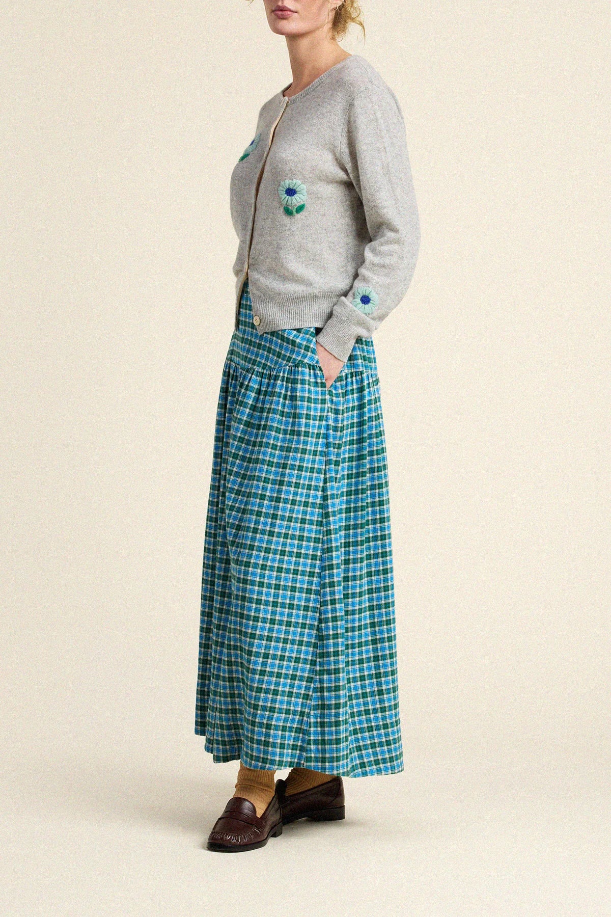 Lydia Skirt - Blue Plaid