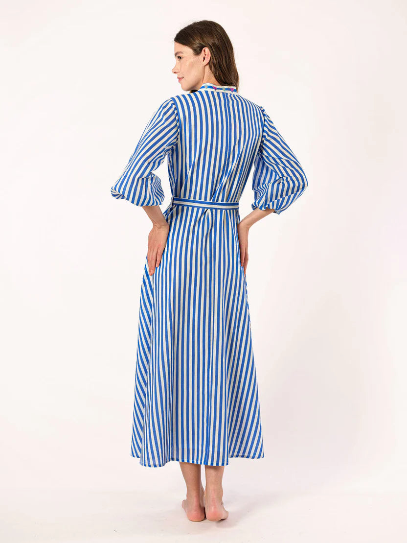 Nimo Marigold Dress - Blue Stripe