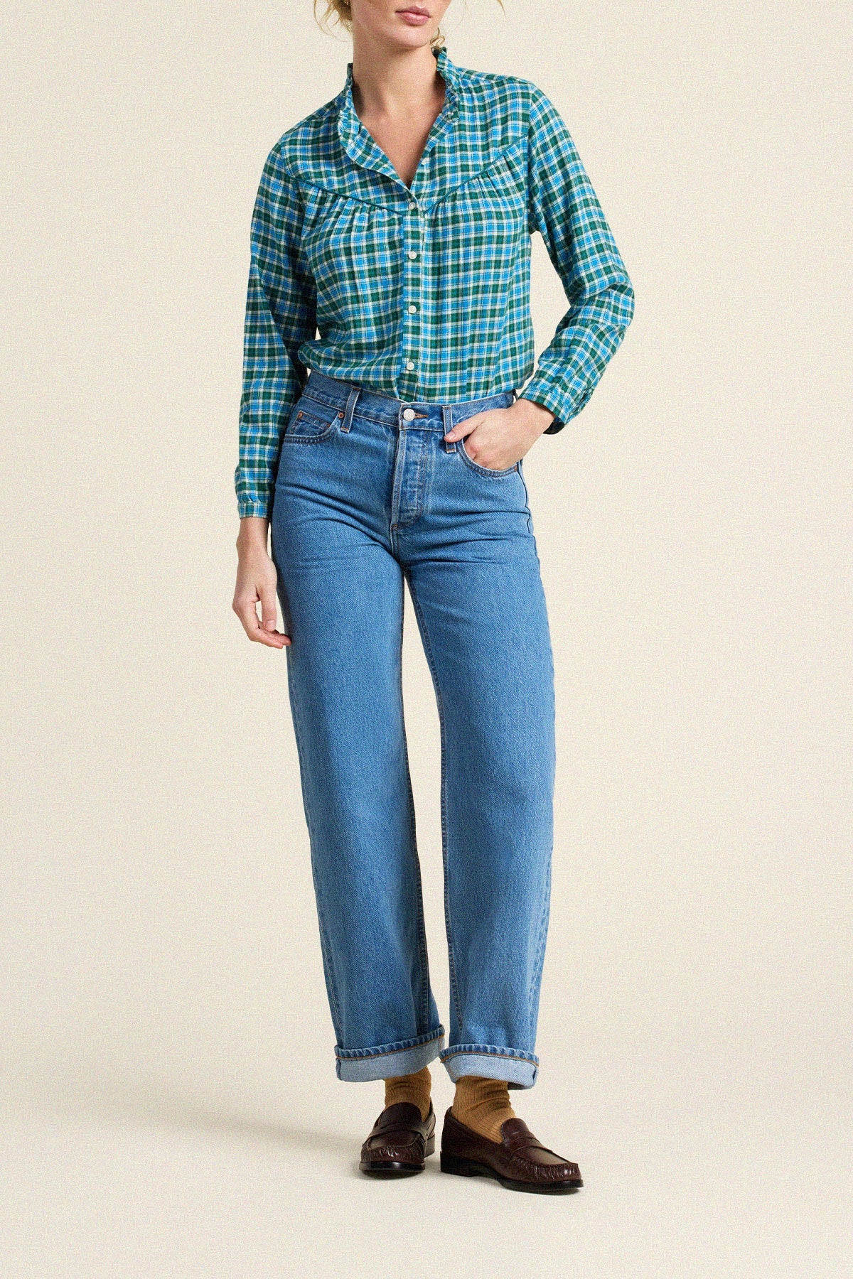 Ruth Shirt - Blue Plaid