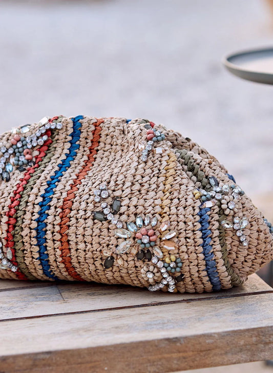 Alora Raffia Clutch - Multi