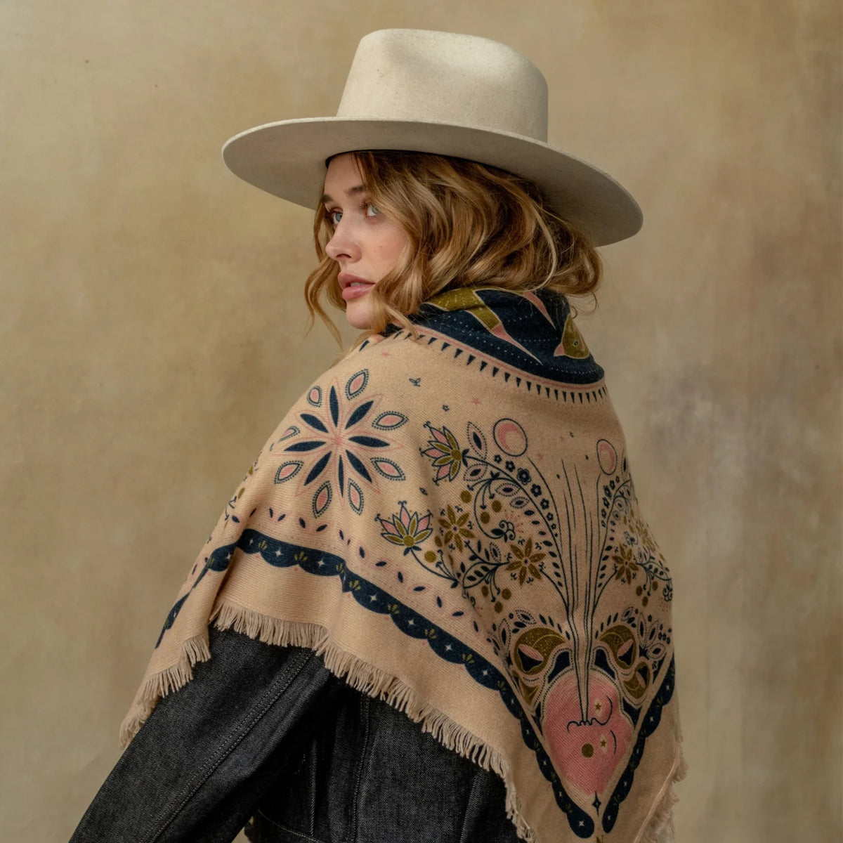 Lovebird Bandana Sweater Wrap - Sandstone