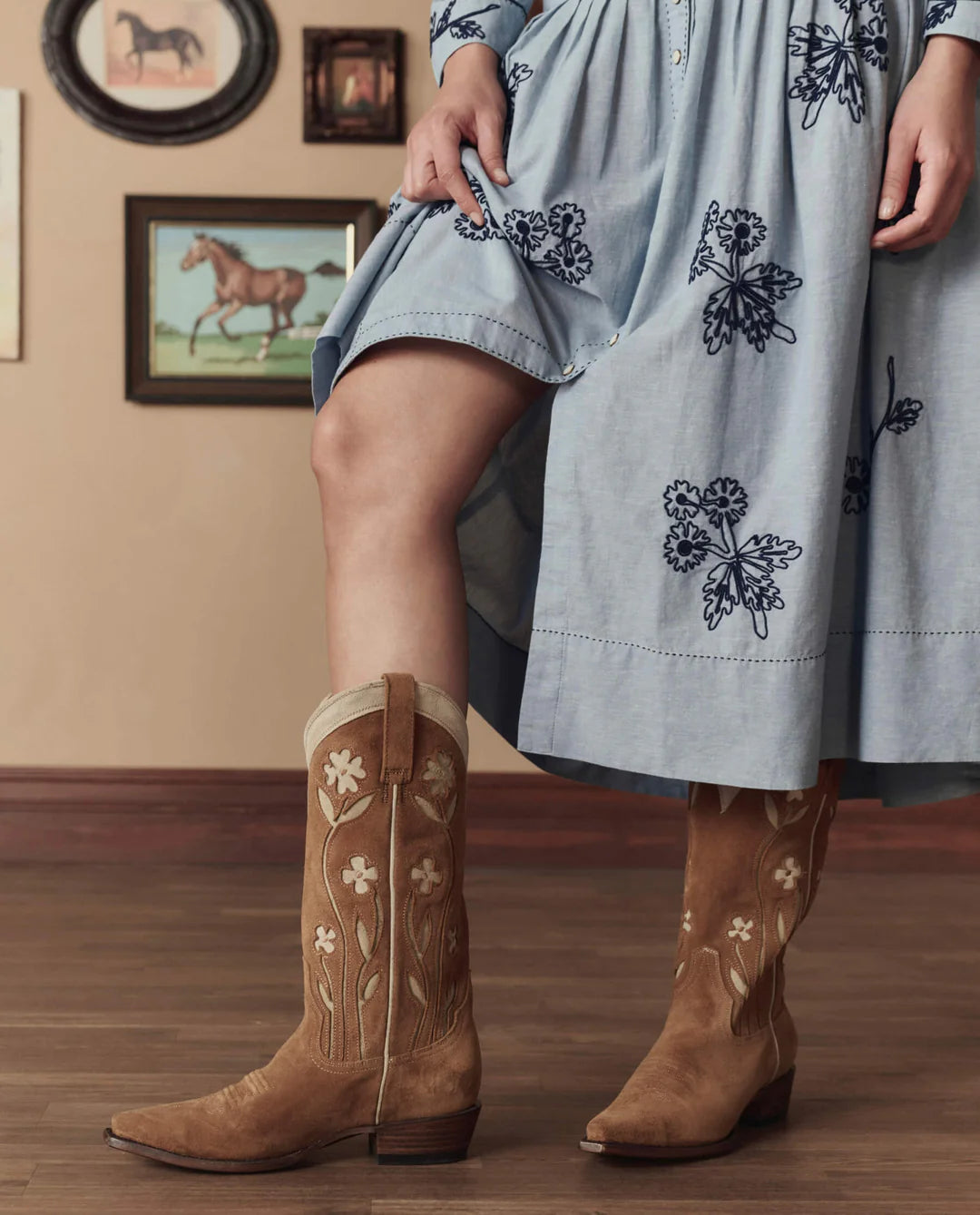 The Cowboy Boot (Suede Floral).