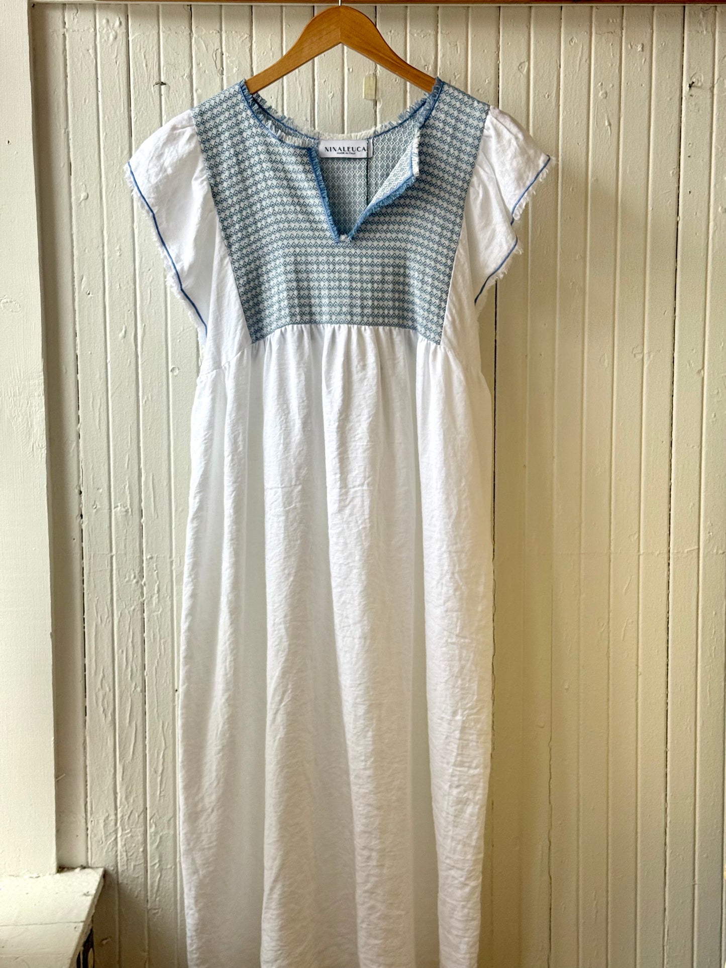 Jilly Dress - White/ blue