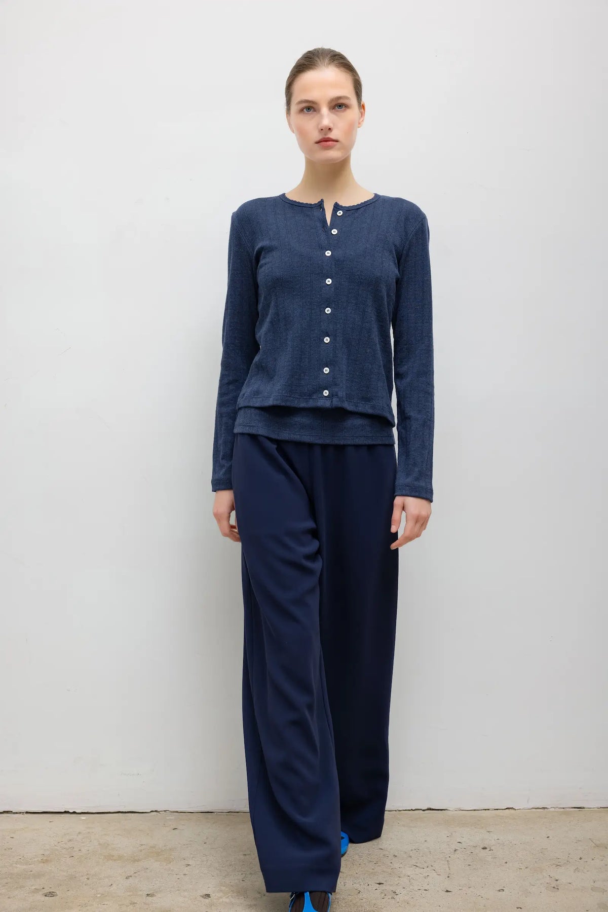 Pointelle Classic Cardigan Midnight