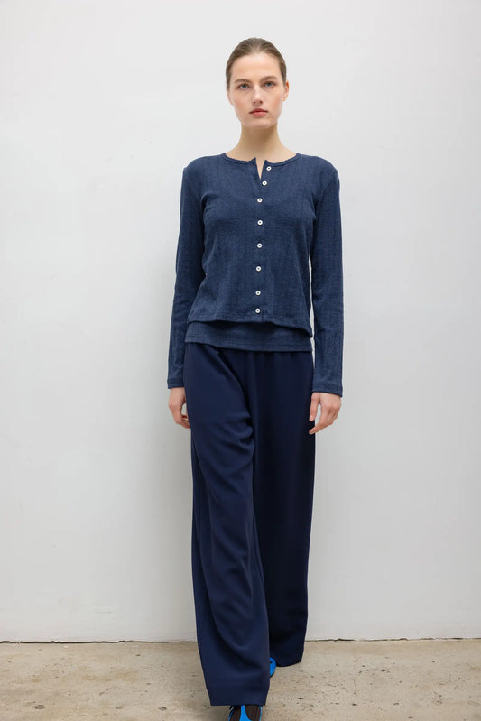 Pointelle Classic Cardigan Midnight