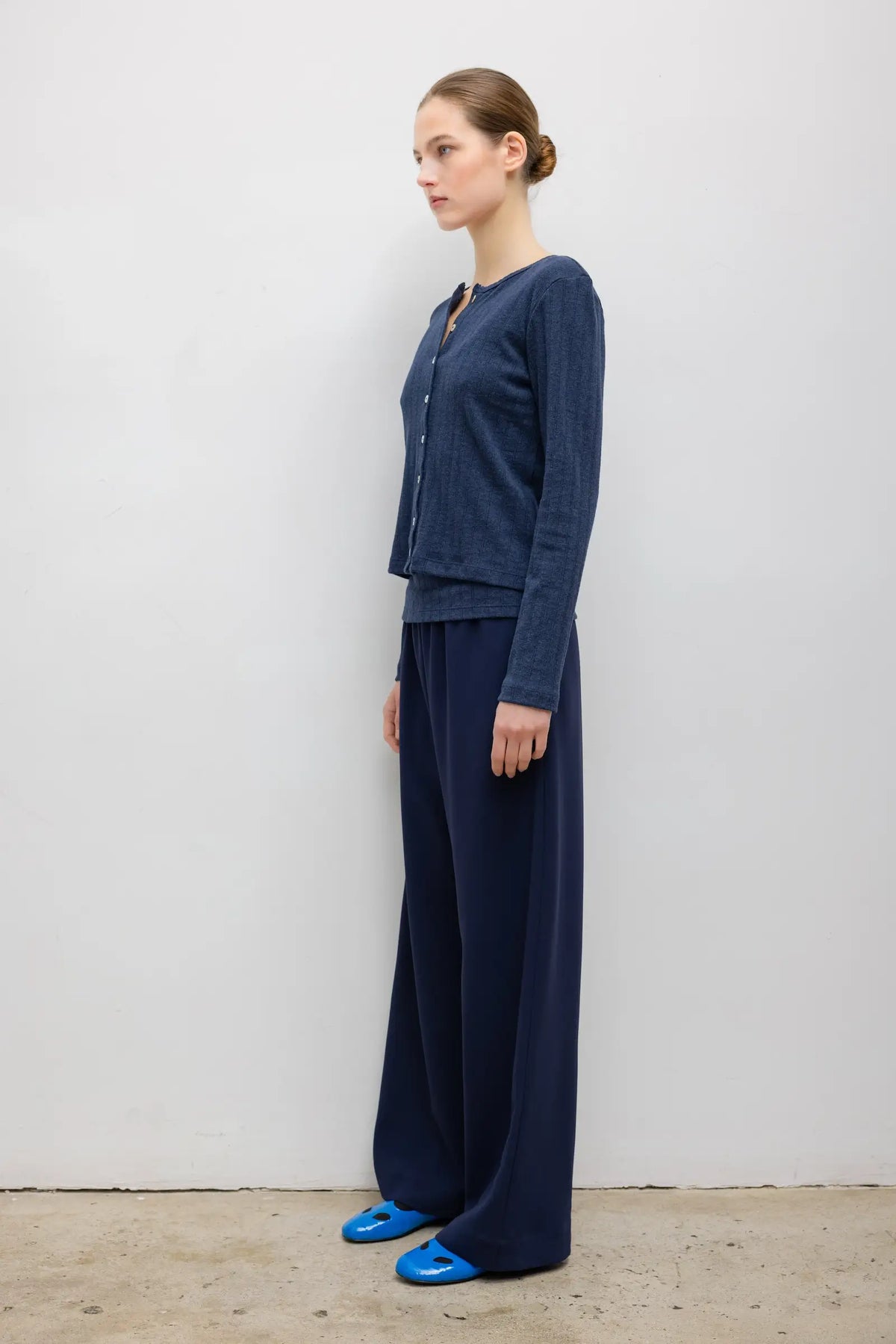 Pointelle Classic Cardigan Midnight
