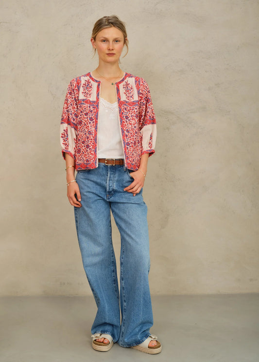 Della Print Jacket - Red