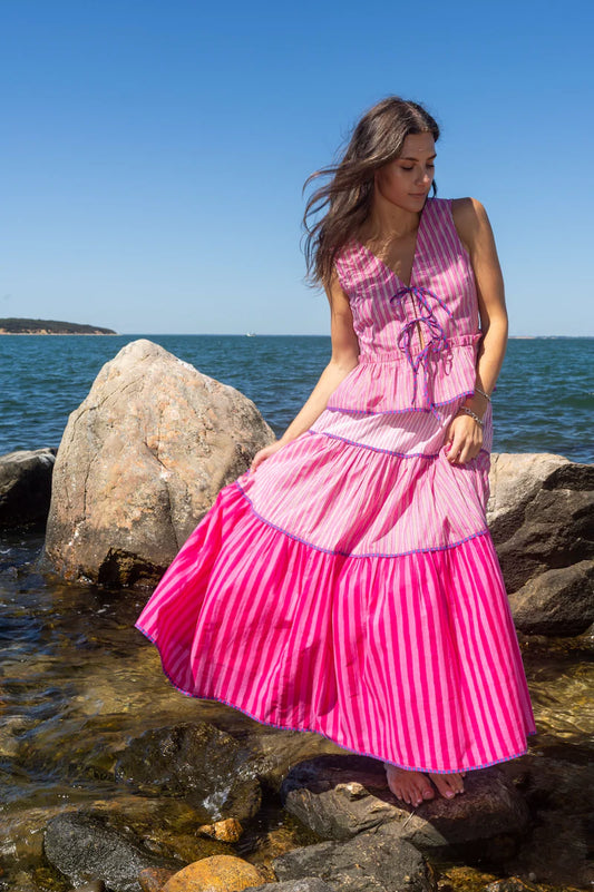 Drue Skirt - Stripped Pink