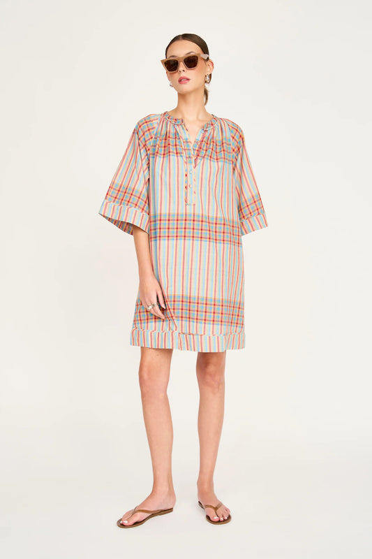 Faro Short Dress in Campfire Plaid