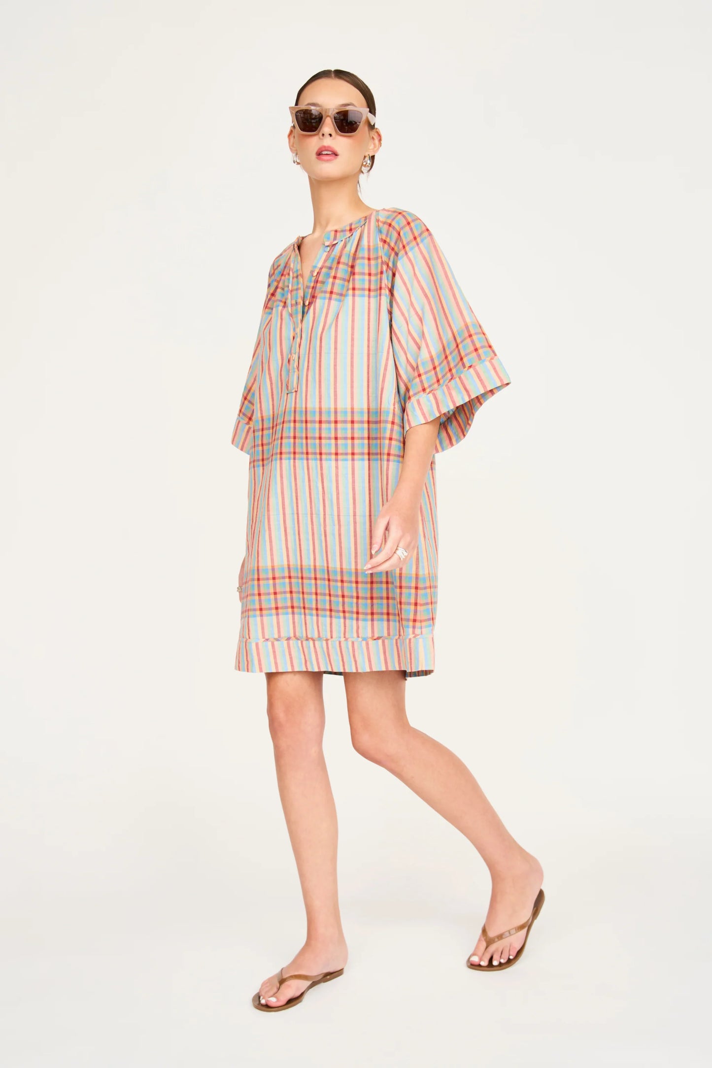 Faro Short Dress in Campfire Plaid