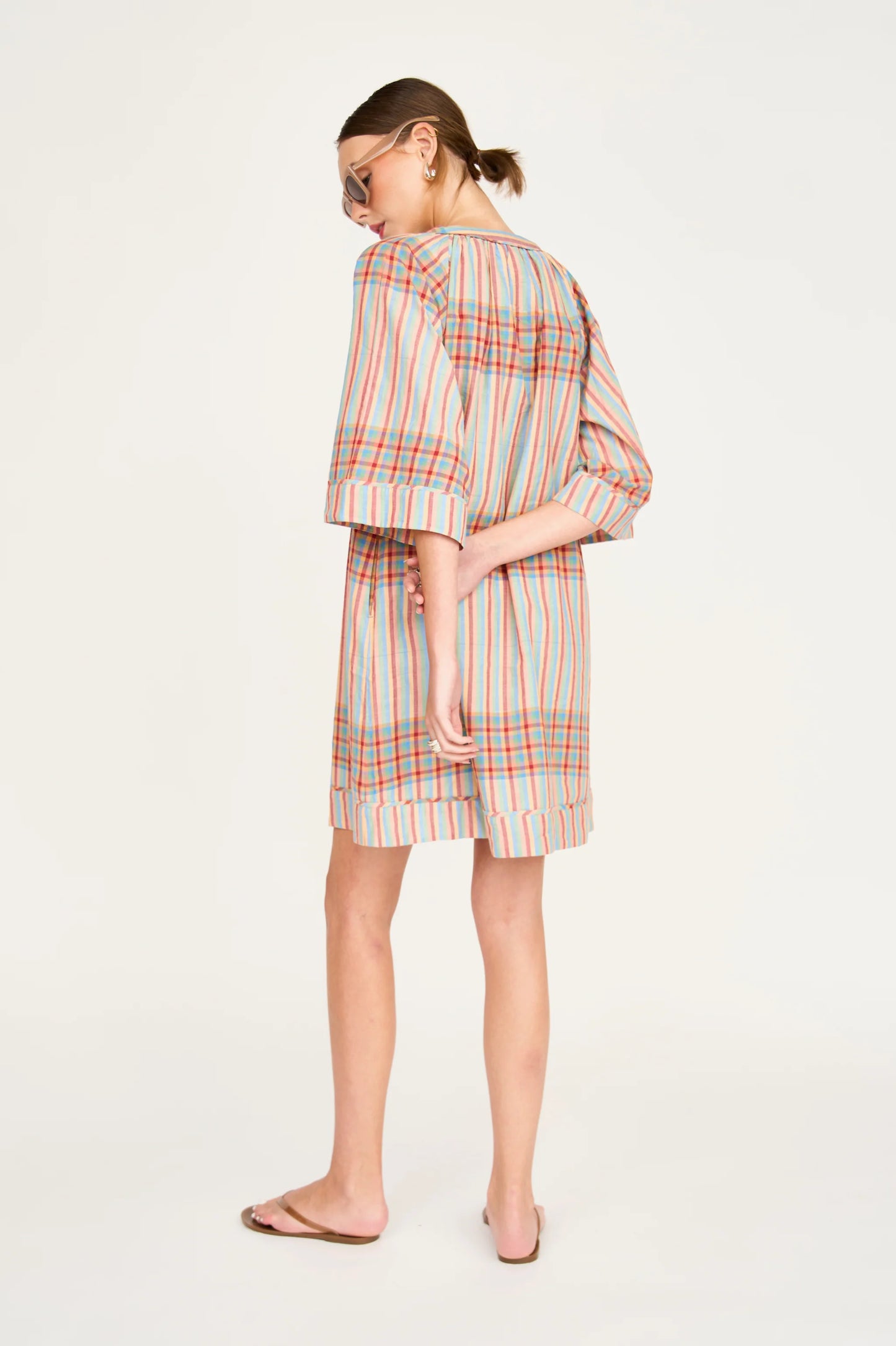 Faro Short Dress in Campfire Plaid