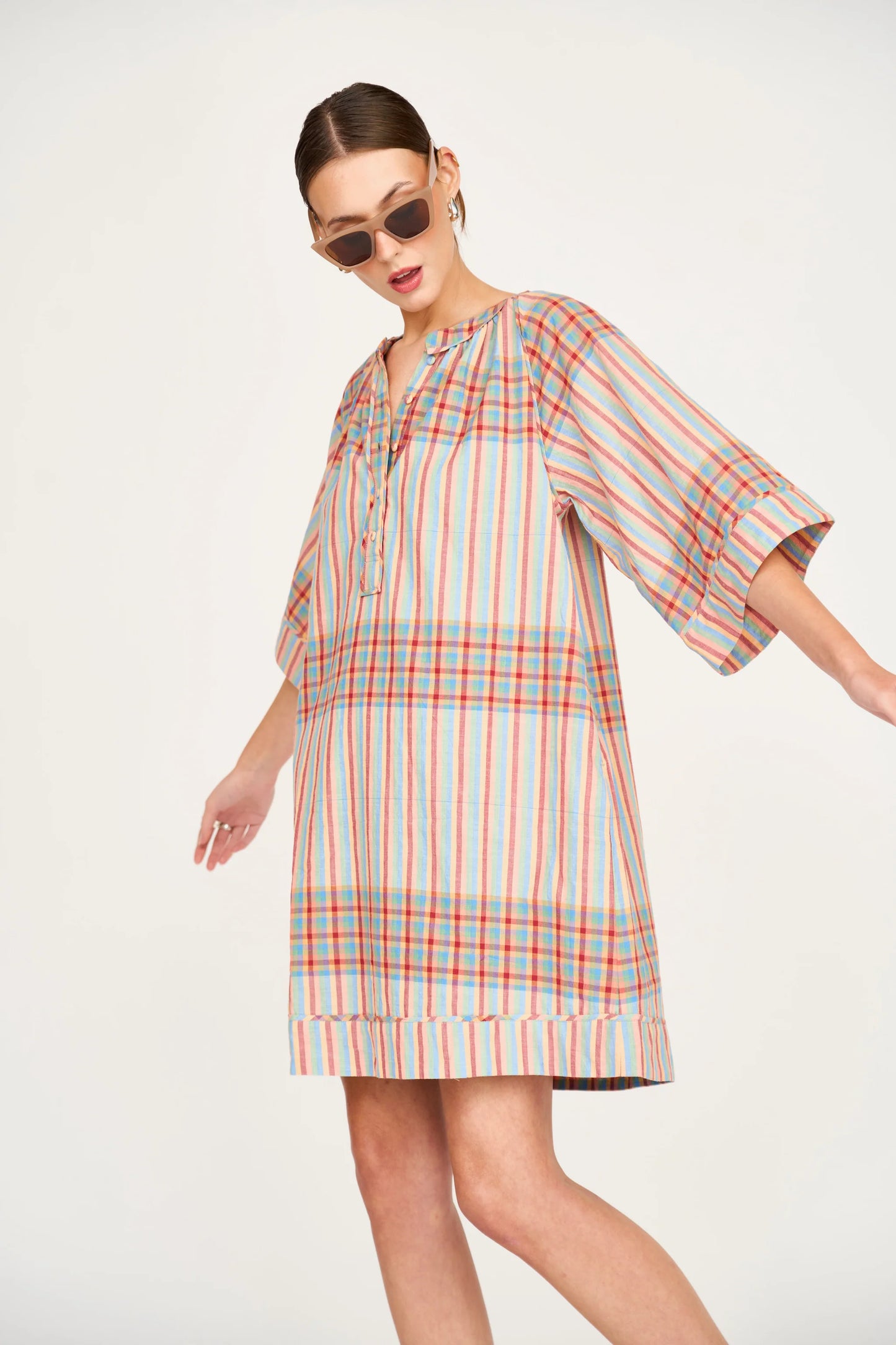 Faro Short Dress in Campfire Plaid