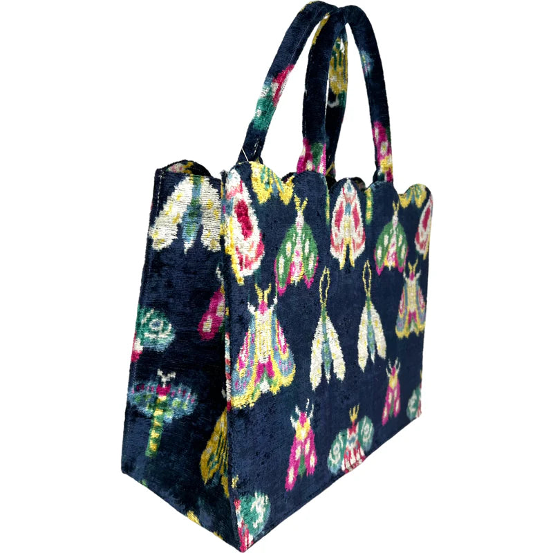 Hazel Scalloped Tote - Navy