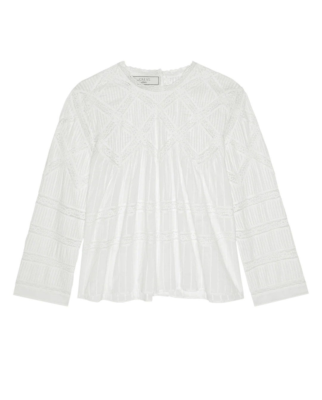 The Latice Lace Victorian Top - White