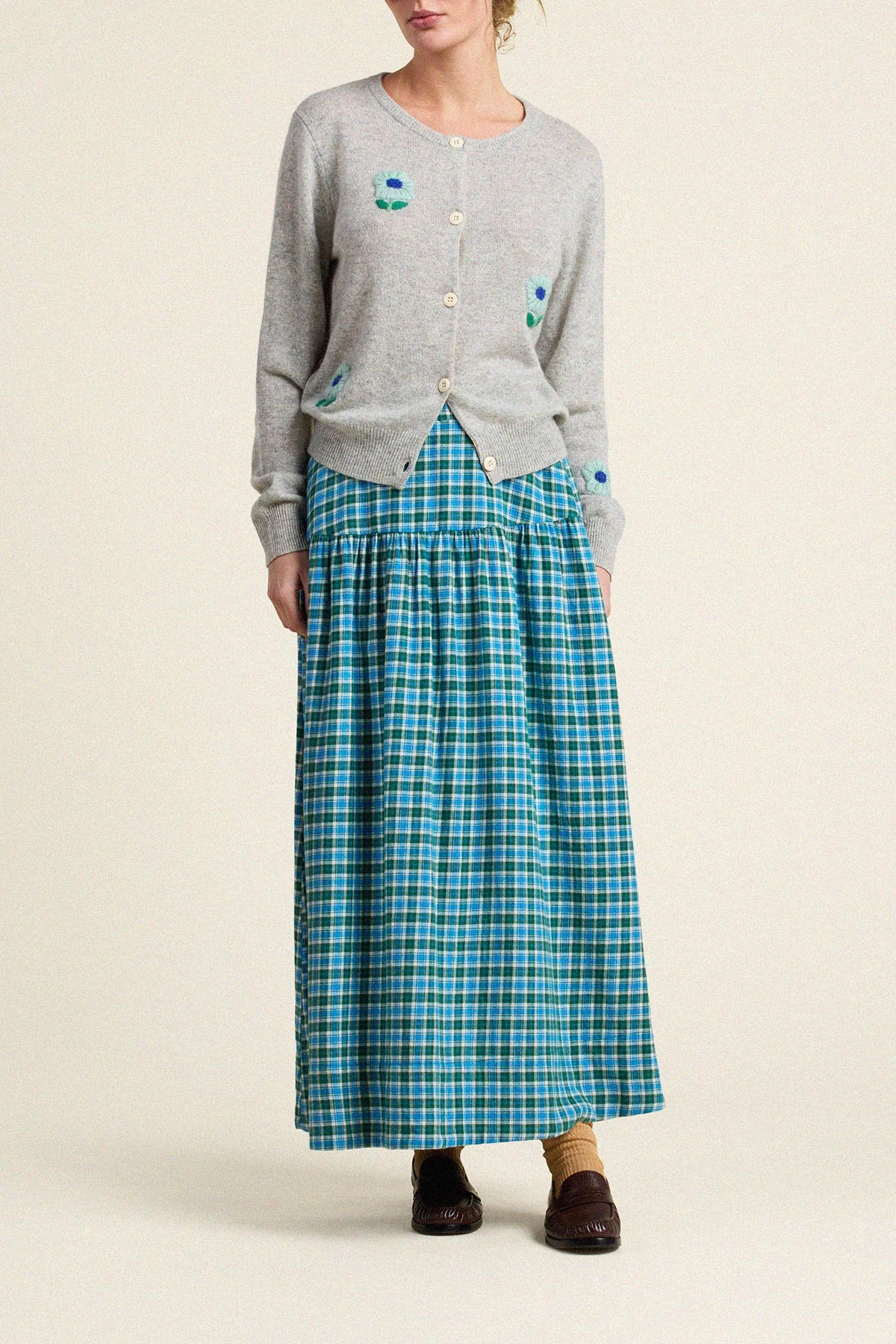 Lydia Skirt - Blue Plaid