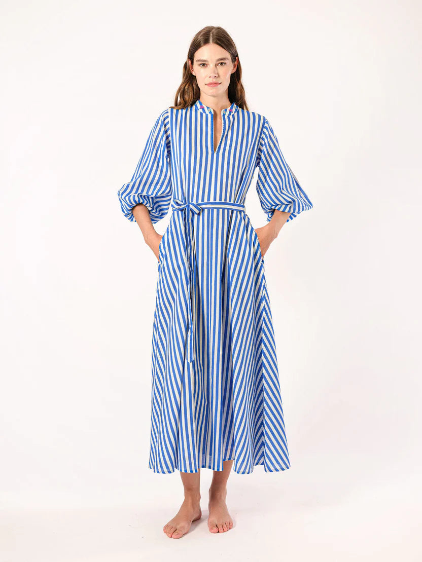 Nimo Marigold Dress - Blue Stripe