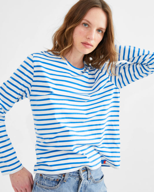 The Modern Long Sleeve - Royal/White