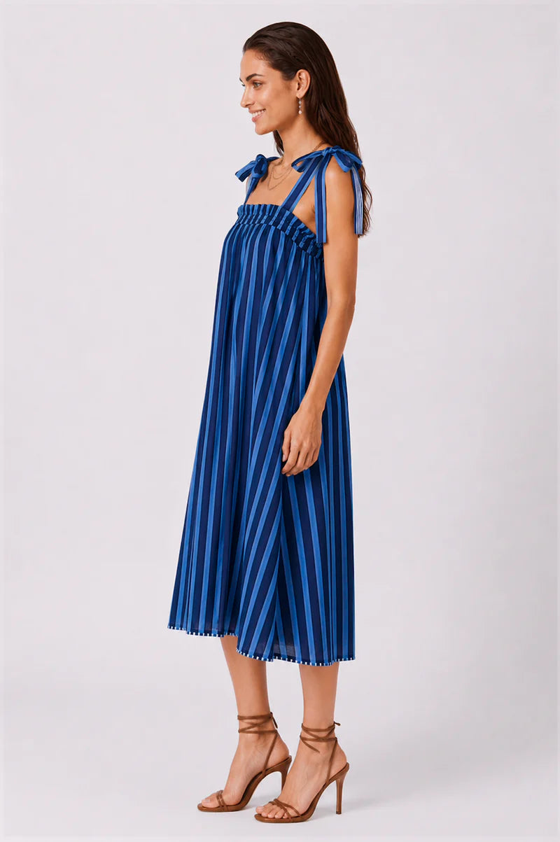 Parisa Dress - Stripped Blue