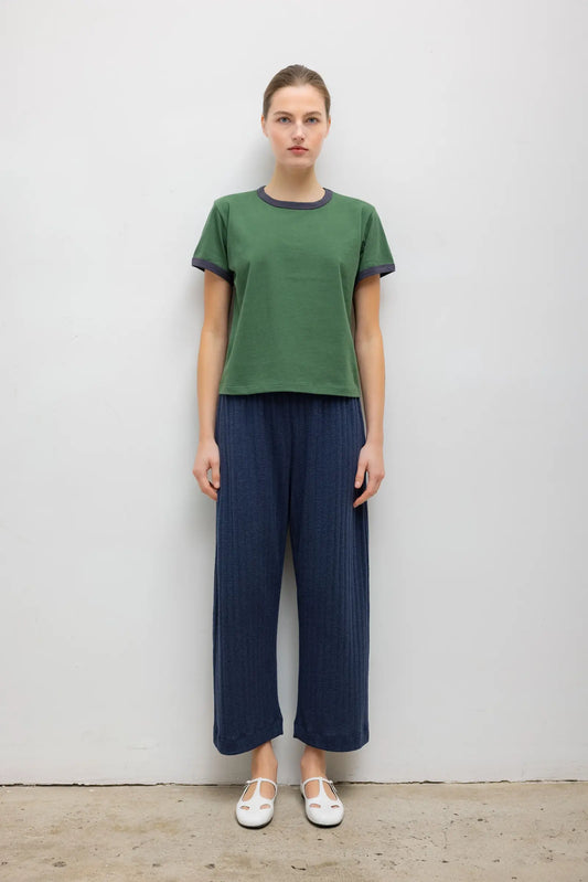 Pointelle Wide Leg Pant Midnight
