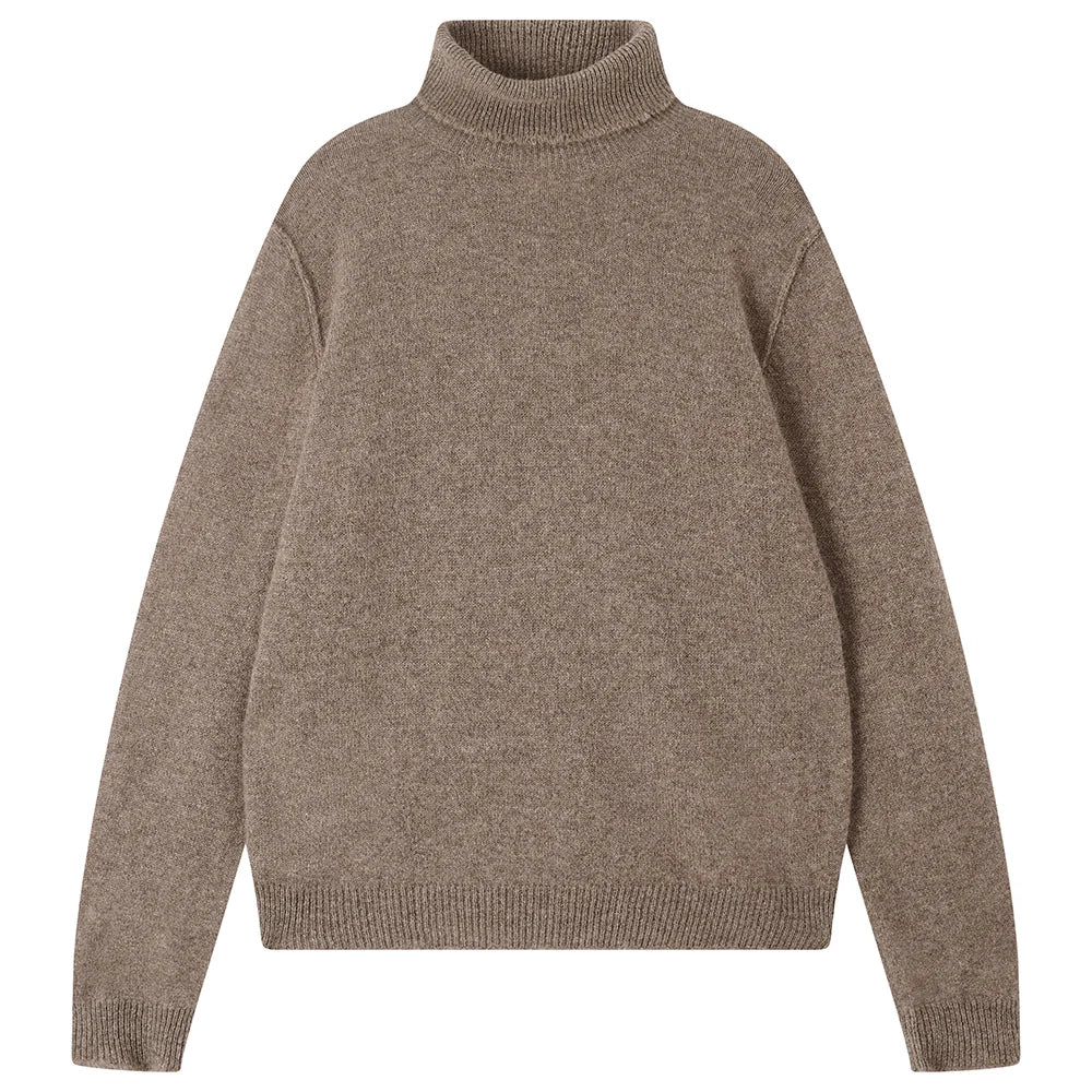 Distressed Roll Collar Sweater