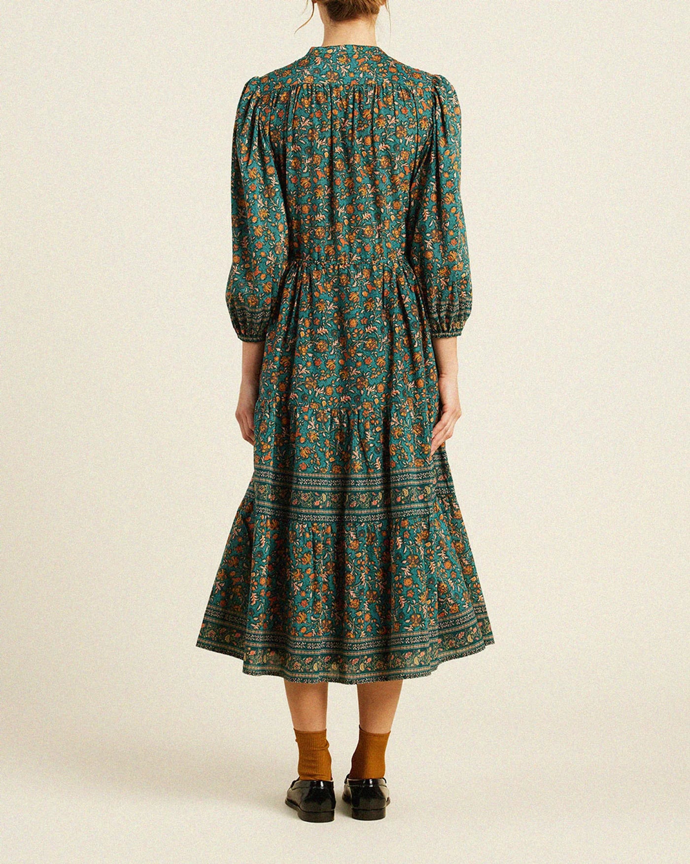 Sylvie Dress Botanical Border