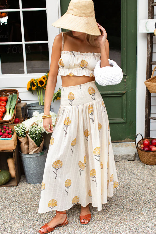 Smocked Maxi Skirt