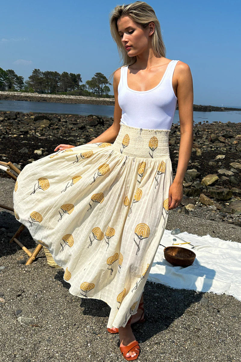 Smocked Maxi Skirt