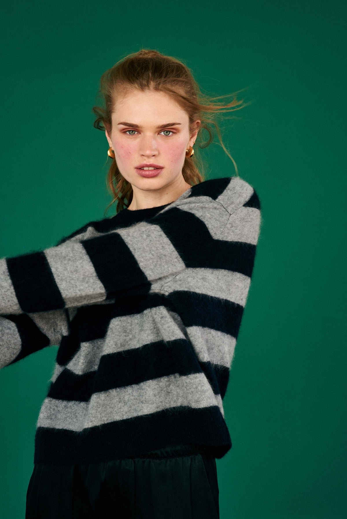 Brushed Stripe Crew